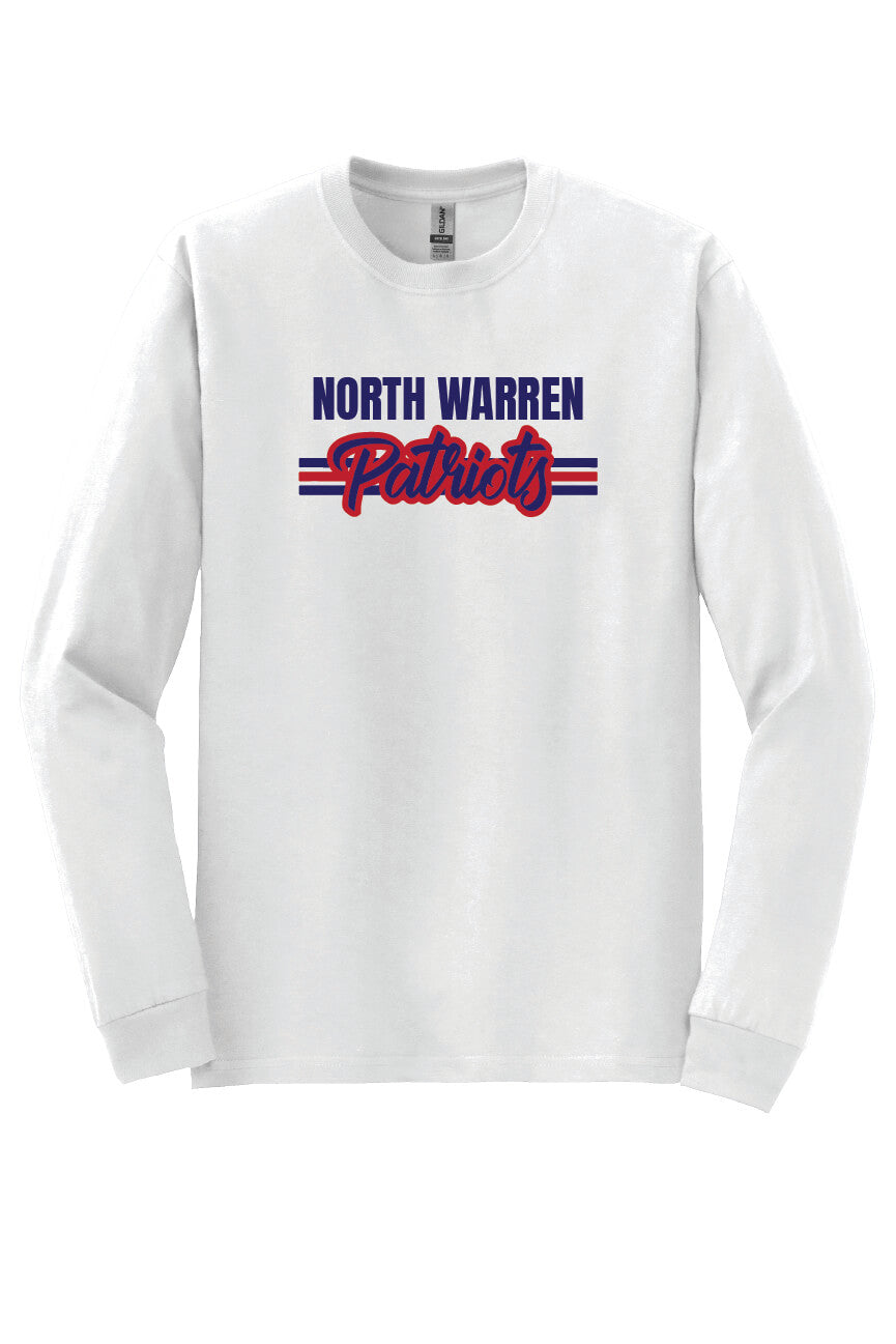 North Warren Patriots V Long Sleeve T-Shirt white