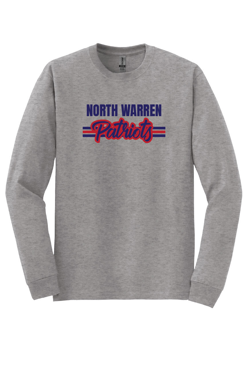 North Warren Patriots V Long Sleeve T-Shirt gray