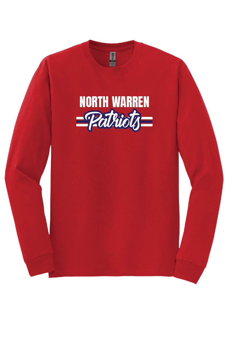 North Warren Patriots V Long Sleeve T-Shirt red