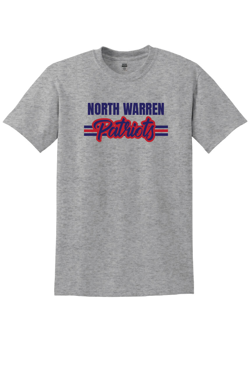 North Warren Patriots V Short Sleeve T-Shirt gray