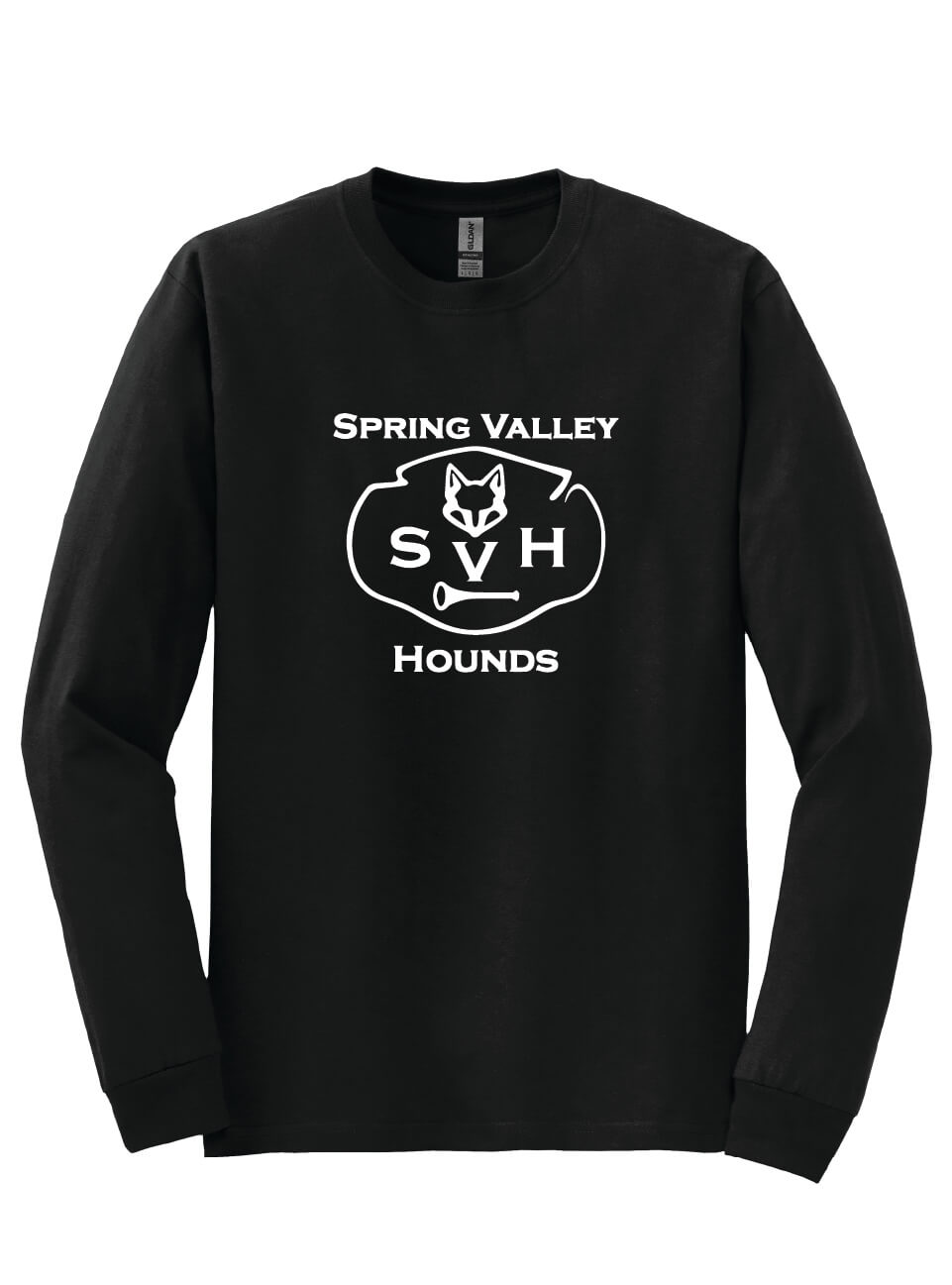 Spring Valley Hounds Long Sleeve T-Shirt (Gildan, Adult) black