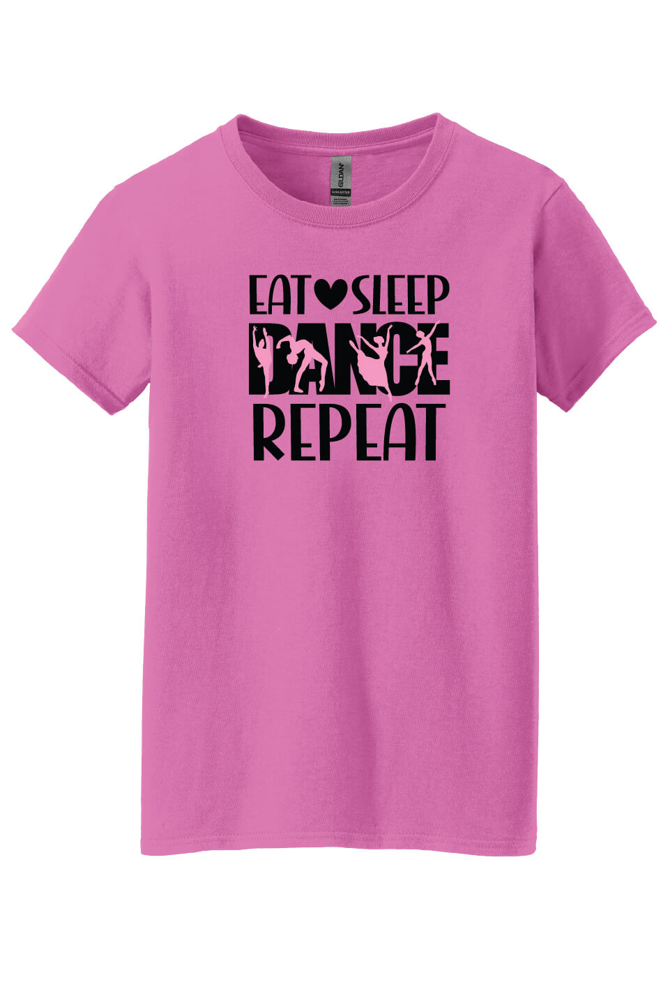 Eat Sleep Dance Repeat Short Sleeve T-Shirt (Ladies) pink