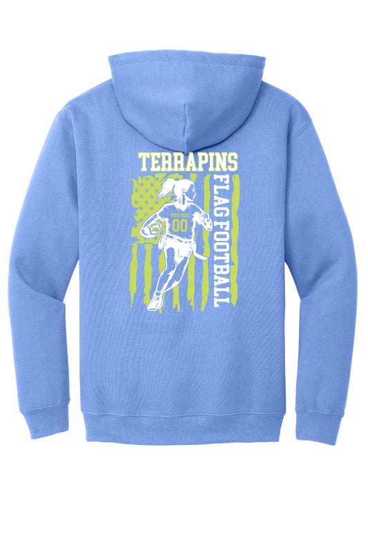 Girls Football Flag Back Hoodie (Youth)