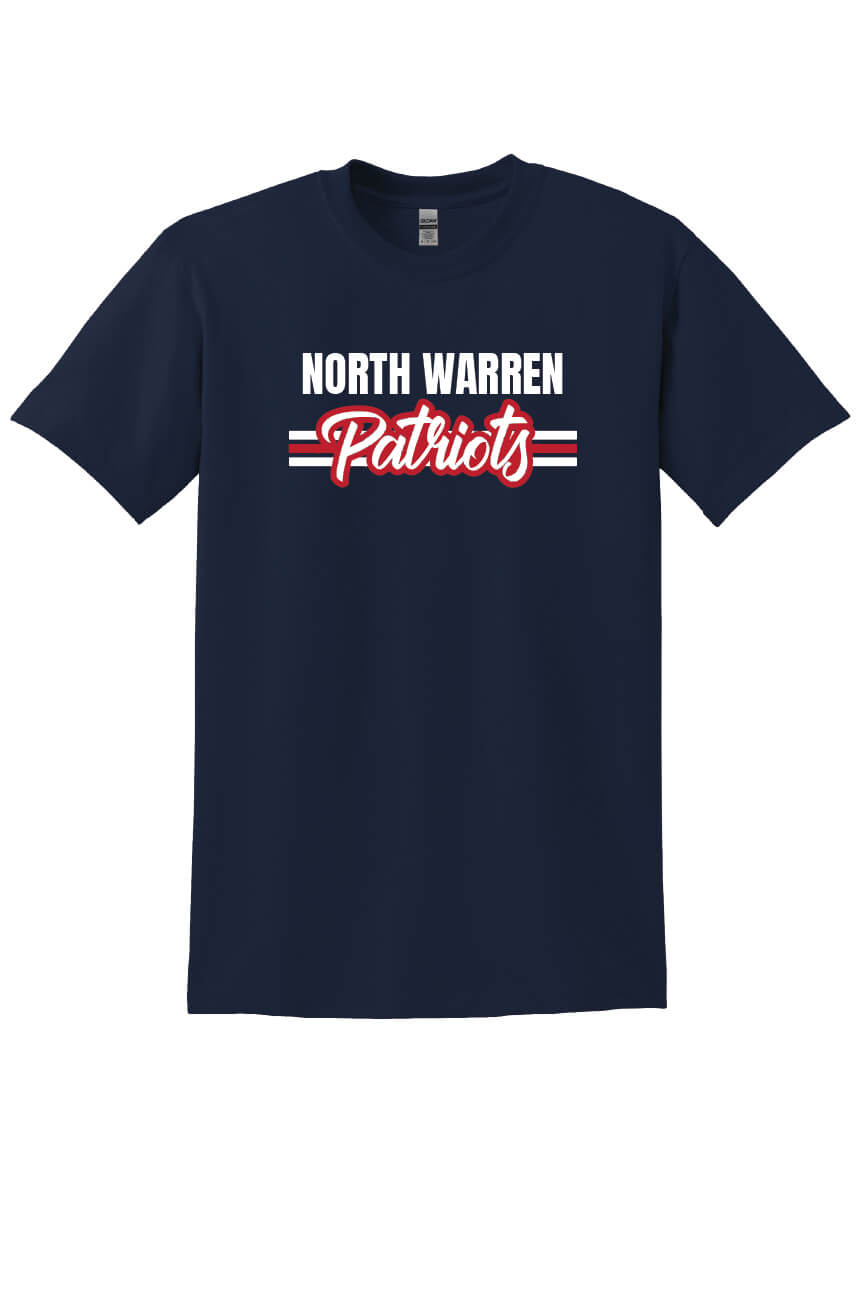 North Warren Patriots V Short Sleeve T-Shirt navy