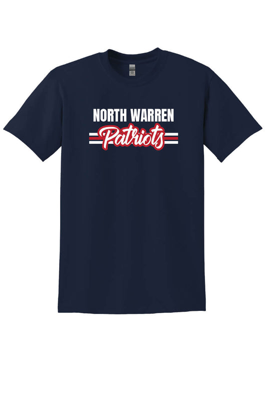 North Warren Patriots V Short Sleeve T-Shirt navy