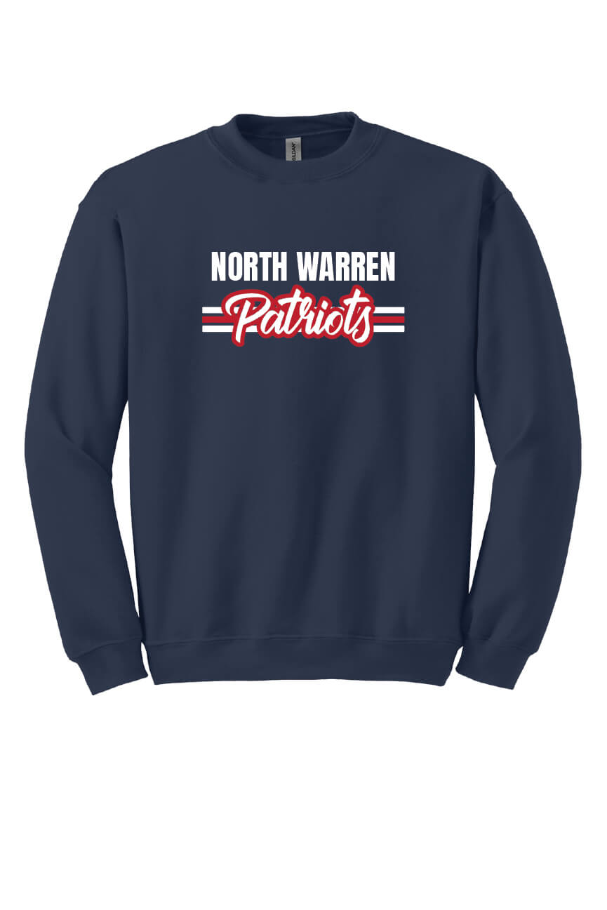 North Warren Patriots V Crewneck Sweatshirt navy