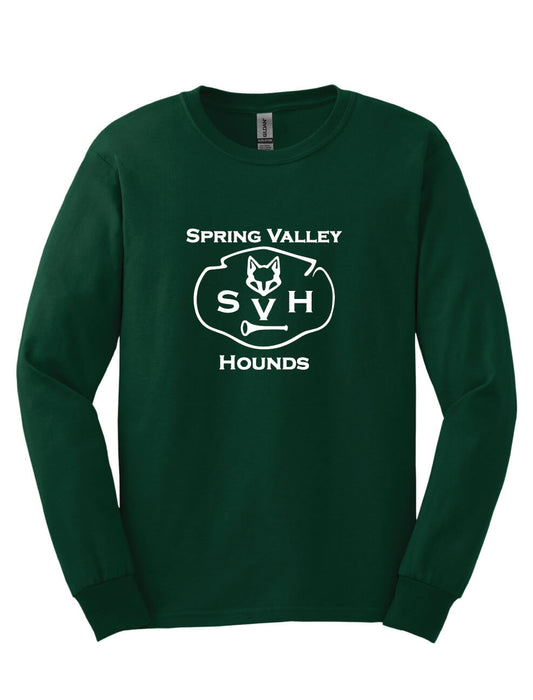 Spring Valley Hounds Long Sleeve T-Shirt (Gildan, Adult) green