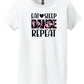 Eat Sleep Dance Repeat Short Sleeve T-Shirt (Ladies) white