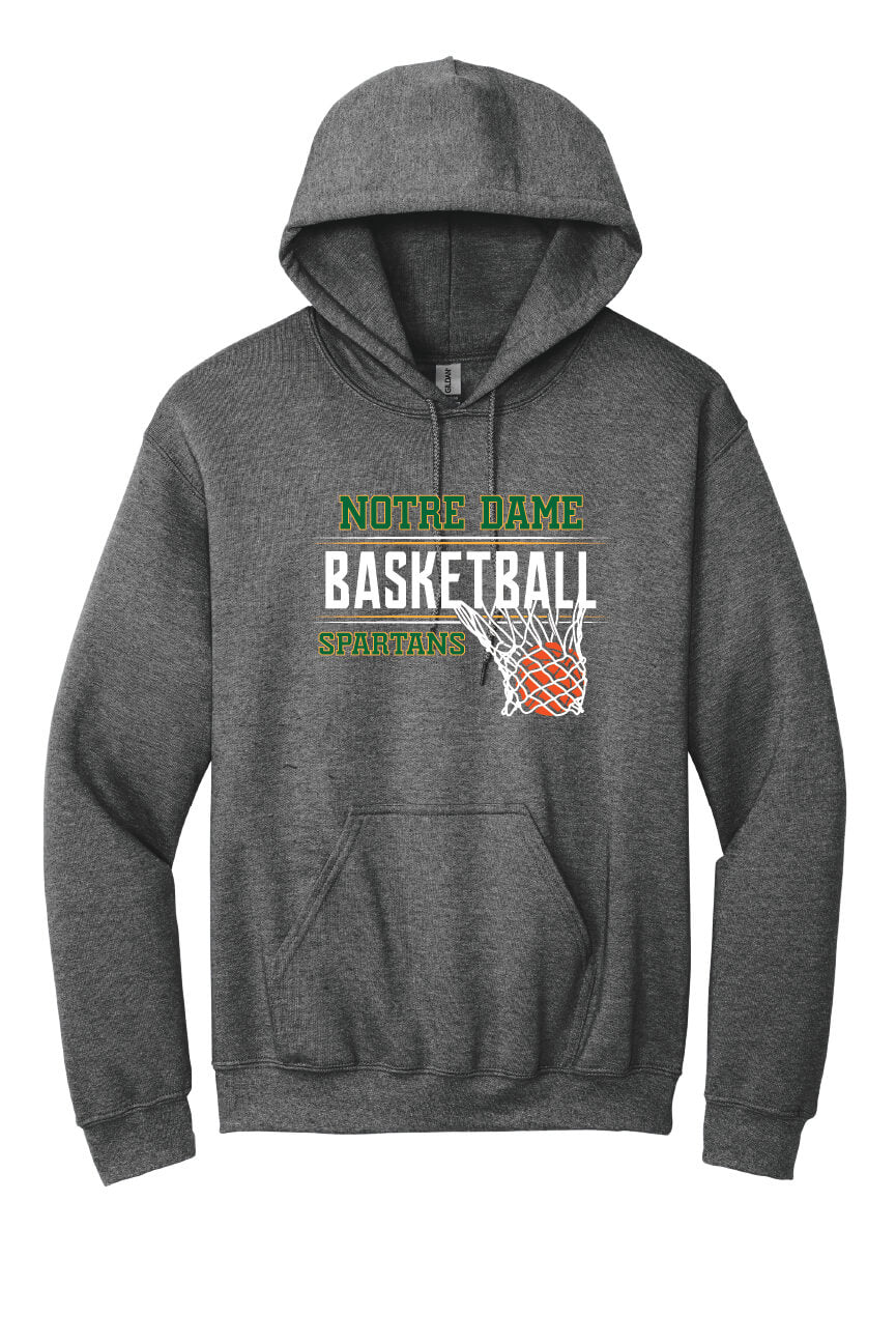 Youth Notre Dame Basketball Hoodie gray-front
