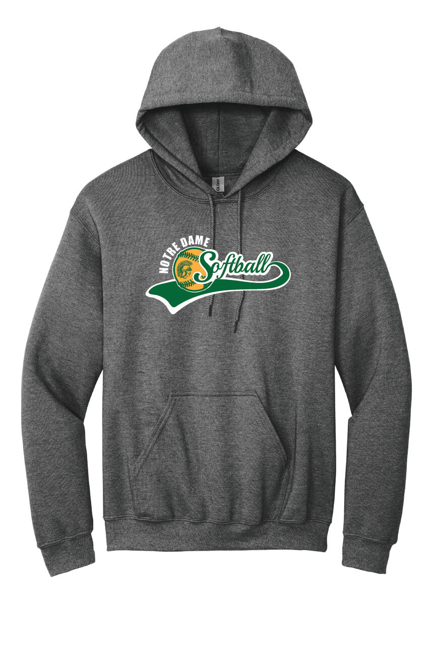 Notre Dame Softball Hoodie gray, front
