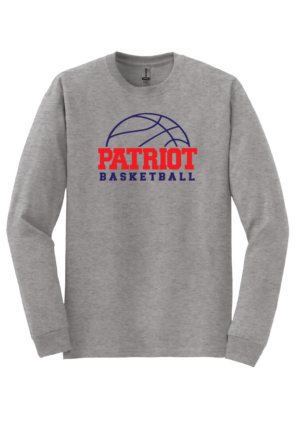 Patriots Basketball Long Sleeve T-Shirt (Youth) gray