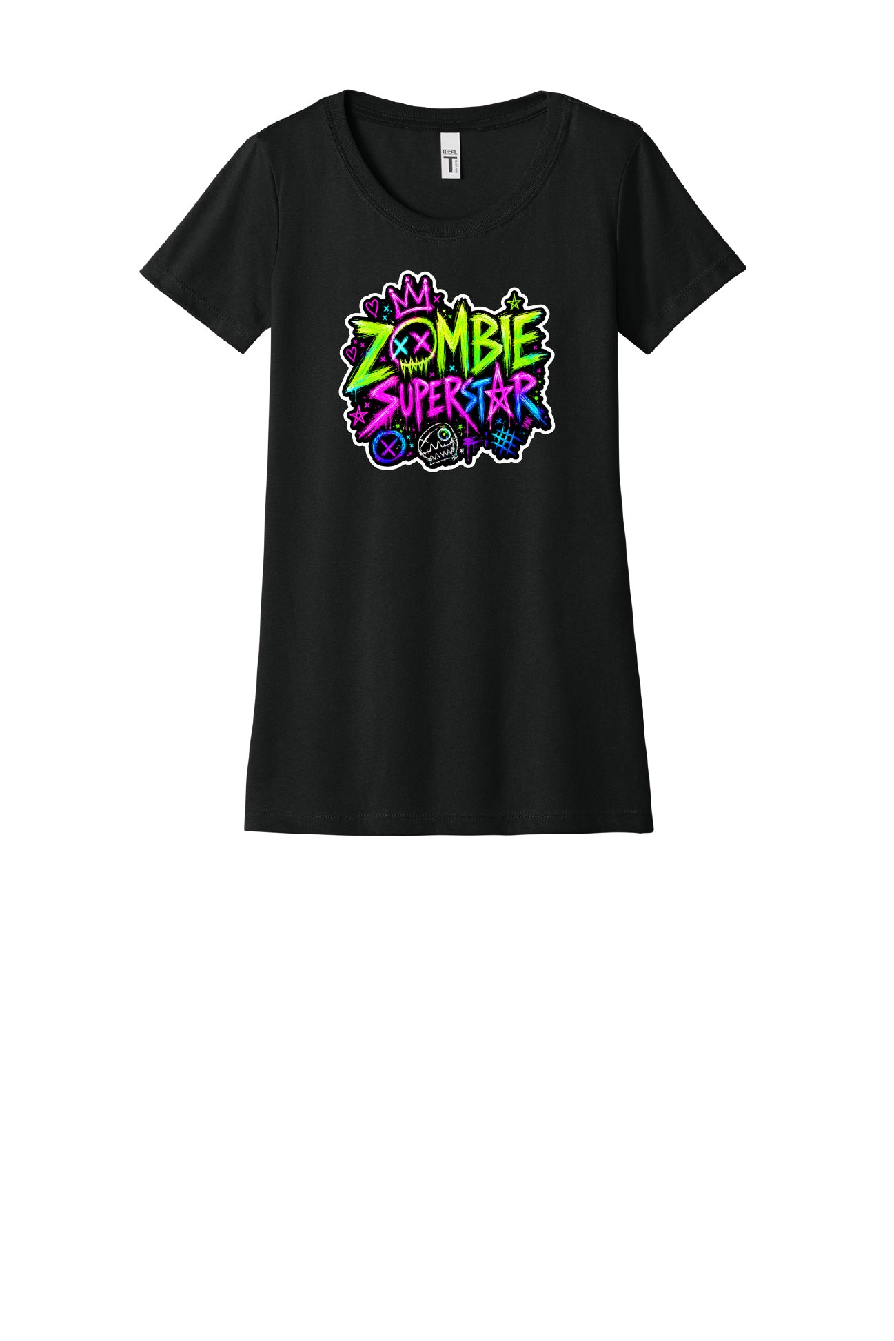 Zombie Superstar Neon Graffiti Ladies T-Shirt