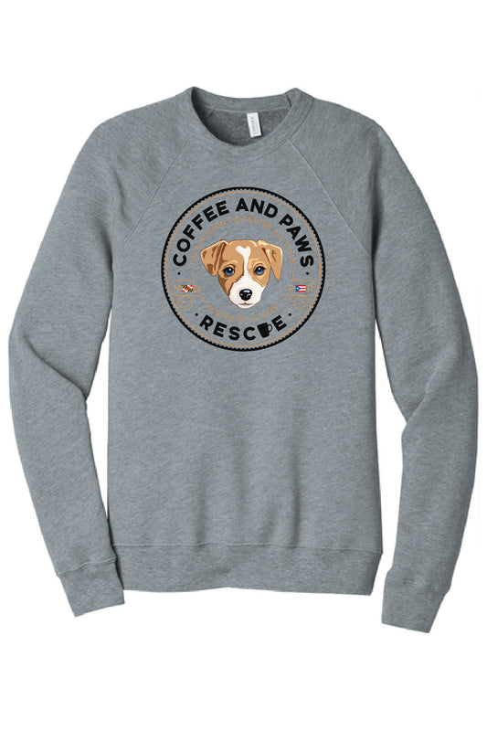Coffee and Paws Rescue Bella Canvas Crewneck Sweatshirt