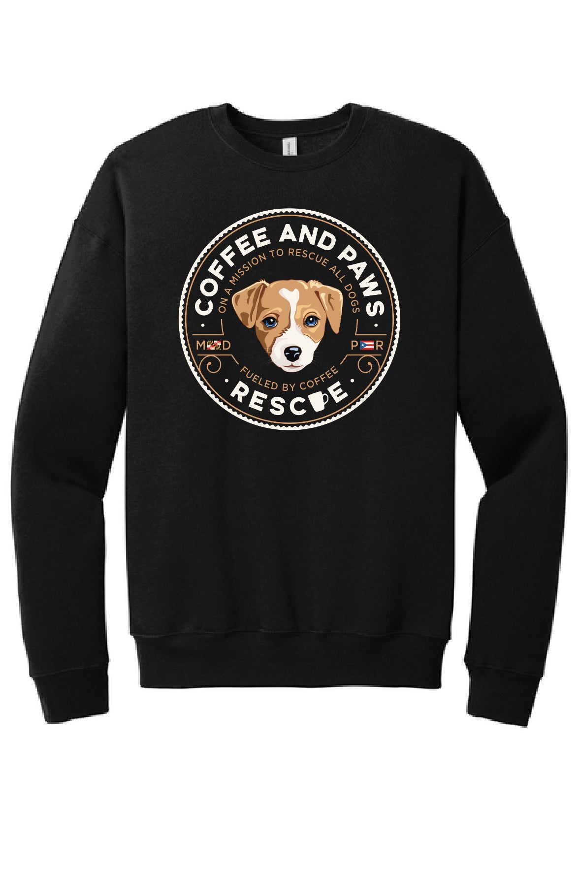 Coffee and Paws Rescue Bella Canvas Crewneck Sweatshirt