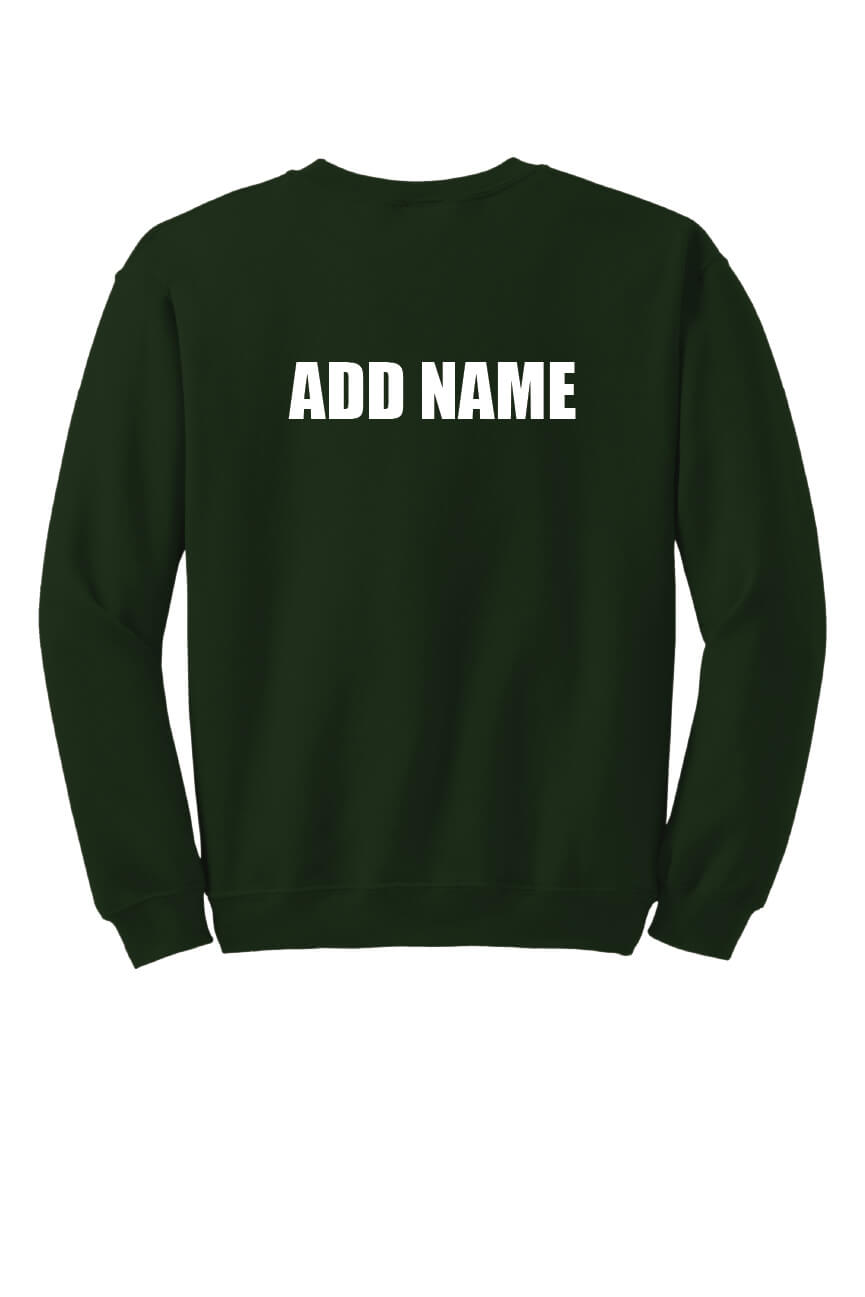 Notre Dame Softball Crewneck Sweatshirt (Youth) green back