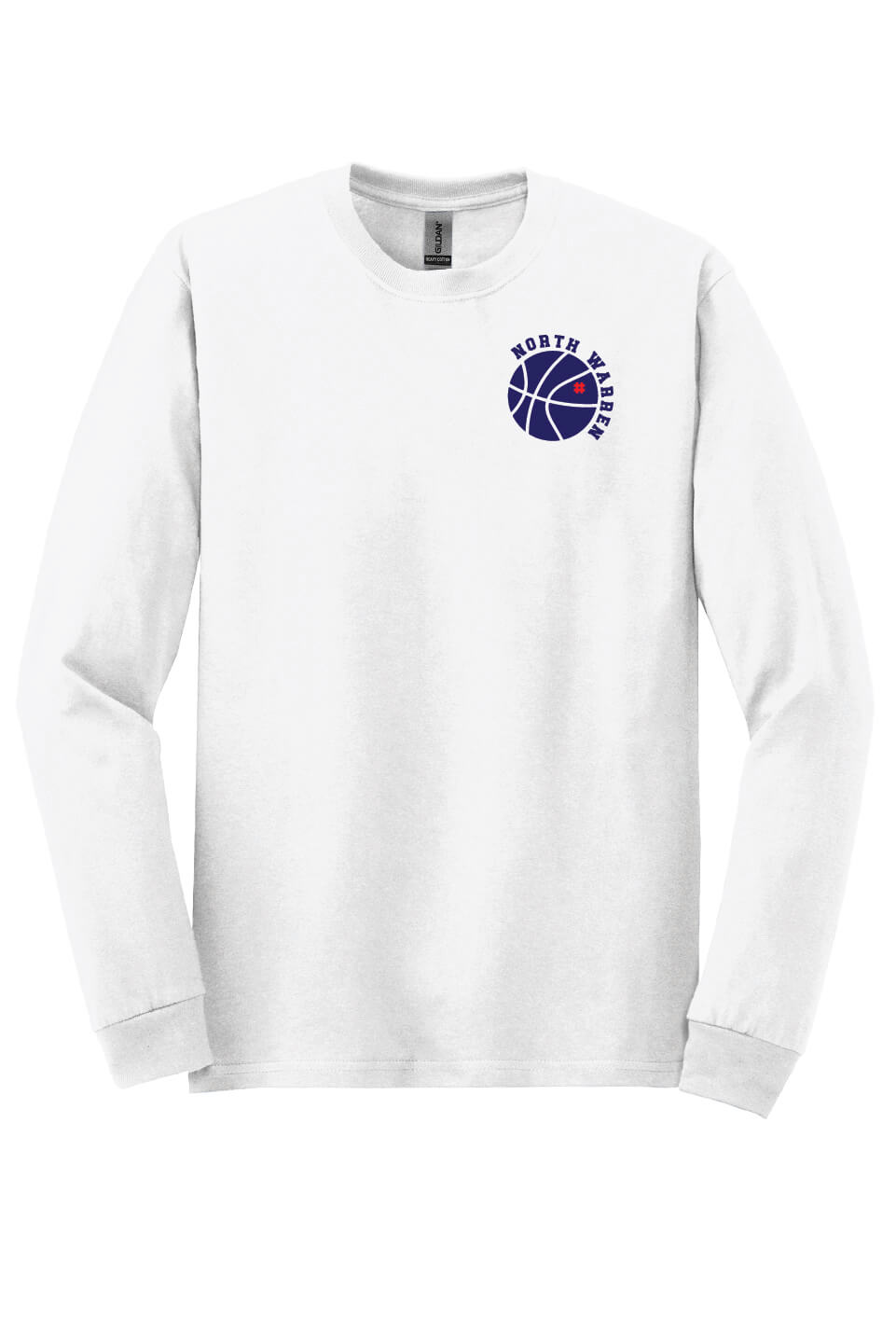 North Warren Basketball Long Sleeve T-Shirt (Youth) white