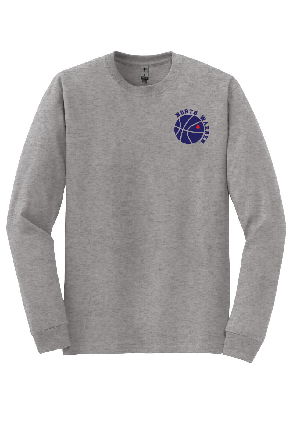 North Warren Basketball Long Sleeve T-Shirt (Youth) gray