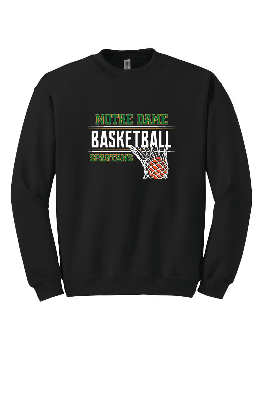 Youth Notre Dame Basketball Crewneck Sweatshirt black-front