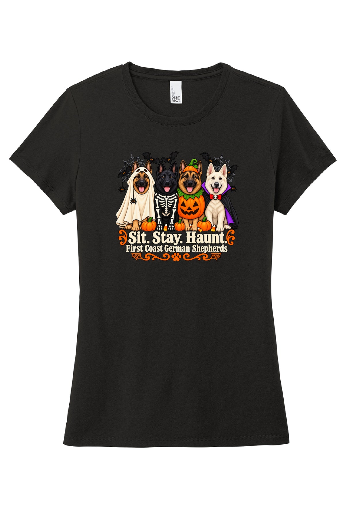 Sit. Stay. Haunt  Ladies Cut Short Sleeve T-Shirt