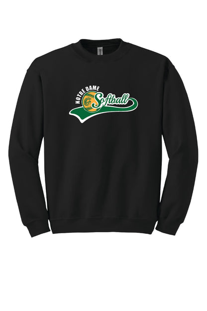 Notre Dame Softball Crewneck Sweatshirt black, front