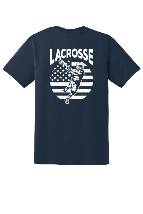 Lacrosse Flag Back Short Sleeve T-Shirt Adult