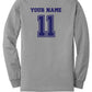 North Warren Basketball Long Sleeve T-Shirt (Youth) gray, back