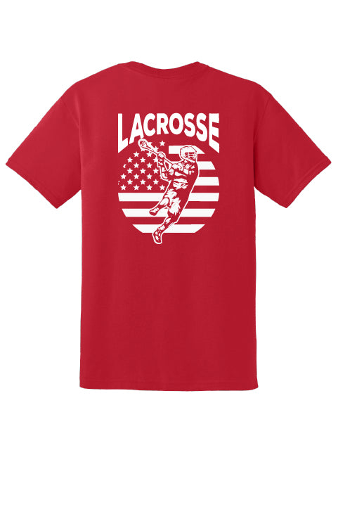 Lacrosse Flag Back Short Sleeve T-Shirt Adult