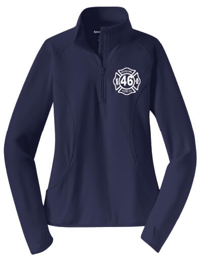 Sport Tek Ladies Zip Pullover navy front