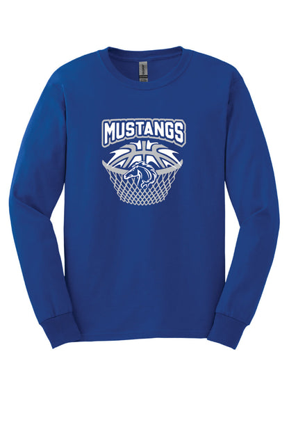 Mustangs Basketball Long Sleeve T-Shirt (Youth) royal