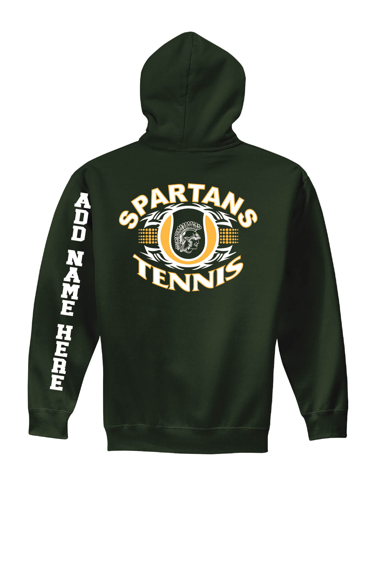 Spartans Tennis Hoodie back-green