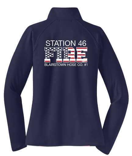 Sport Tek Ladies Zip Pullover navy back