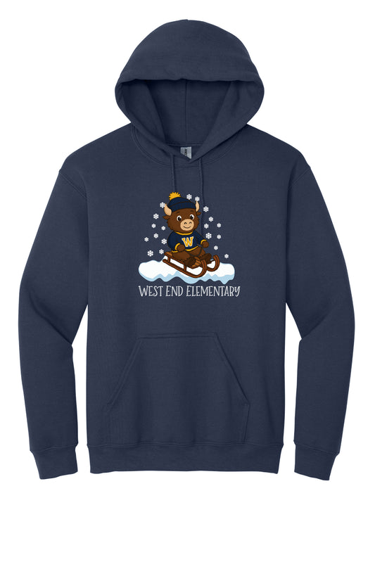 West End Winter Design Hooded Sweatshirt