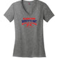 Blairstown Wrestling V-Neck Short Sleeve T-Shirt (Ladies) gray