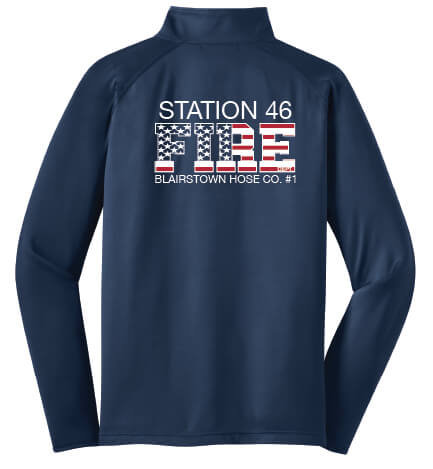 Sport Tek Mens Zip Pullover navy back