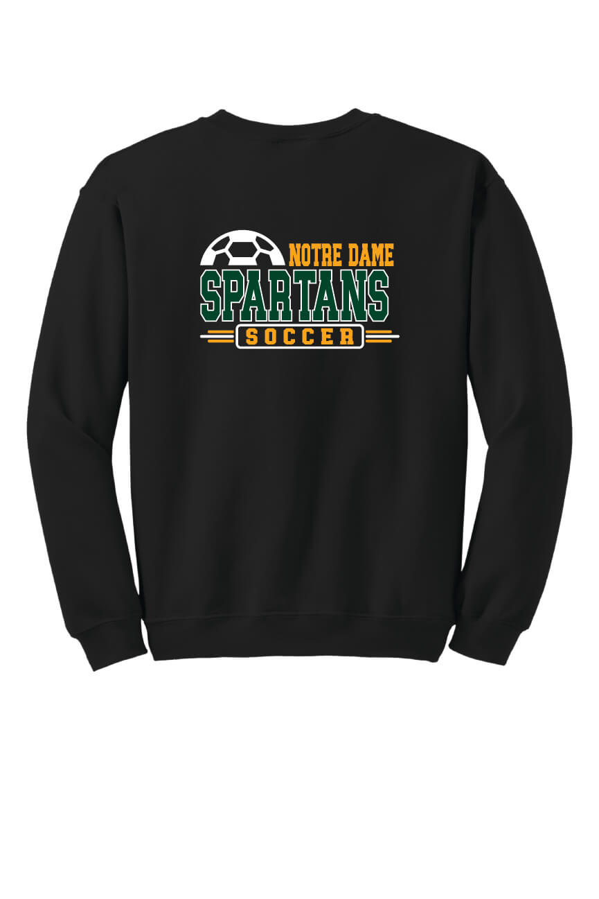 Notre Dame Soccer Crewneck Sweatshirt  back- black