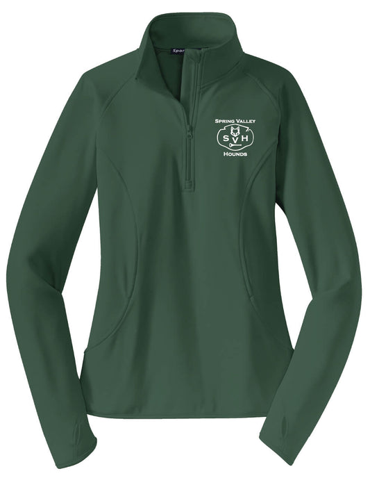 Spring Valley Hounds Zip Pullover (Ladies) green
