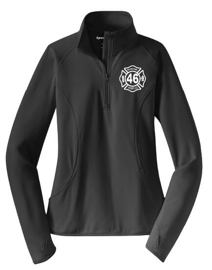 Sport Tek Ladies Zip Pullover gray front