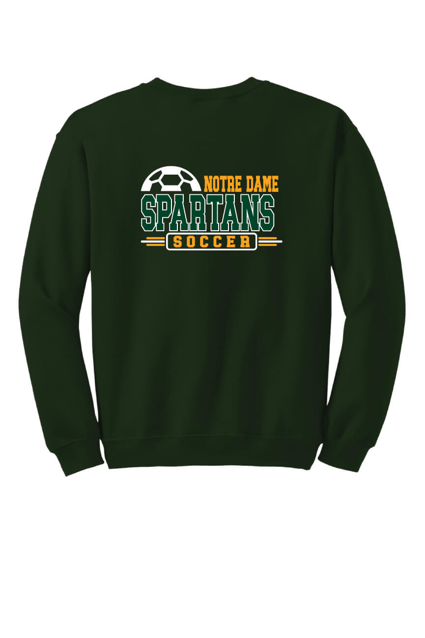 Notre Dame Soccer Crewneck Sweatshirt  back-green