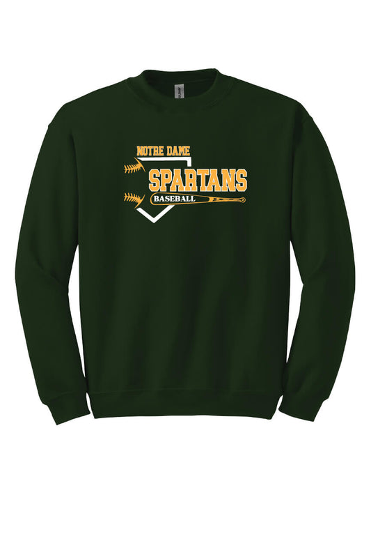 Notre Dame Baseball Crewneck Sweatshirt (Youth) green, front