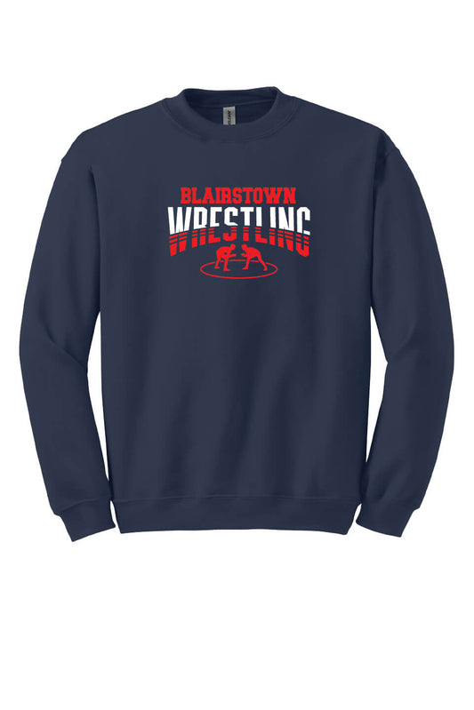 Blairstown Wrestling Crewneck Sweatshirt (Youth) navy