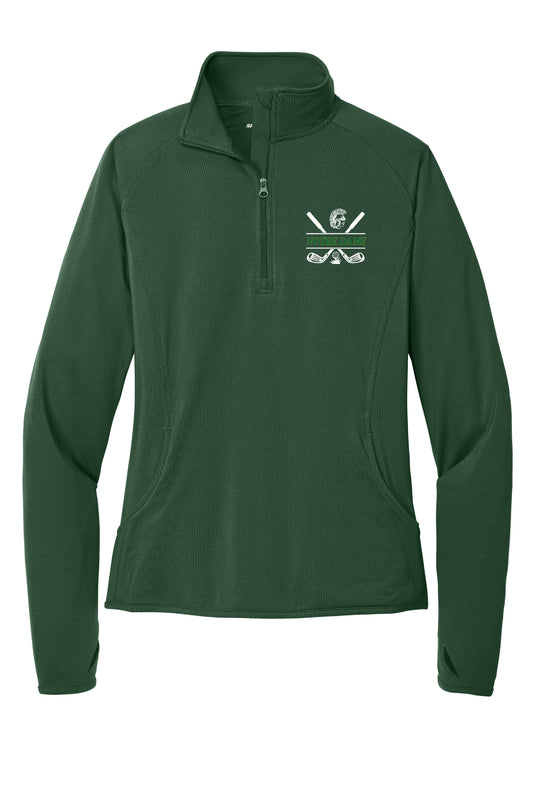 Ladies Notre Dame Golf Sport Tek 1/4 Zip Pullover