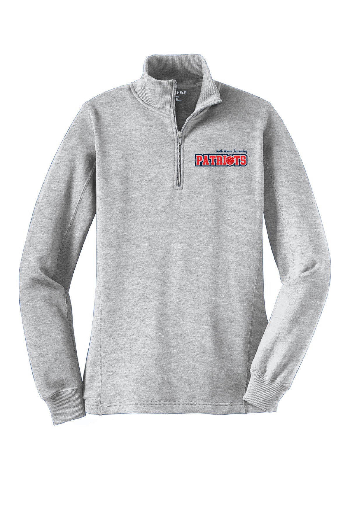 NW Patriots Cheerleading Ladies Cut 1/4 Zip Sweatshirt