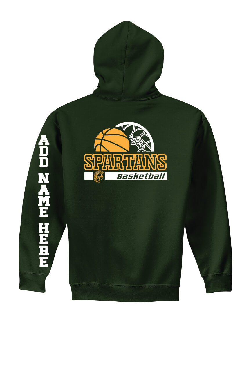 Youth Spartans Basketball Hoodie green-back