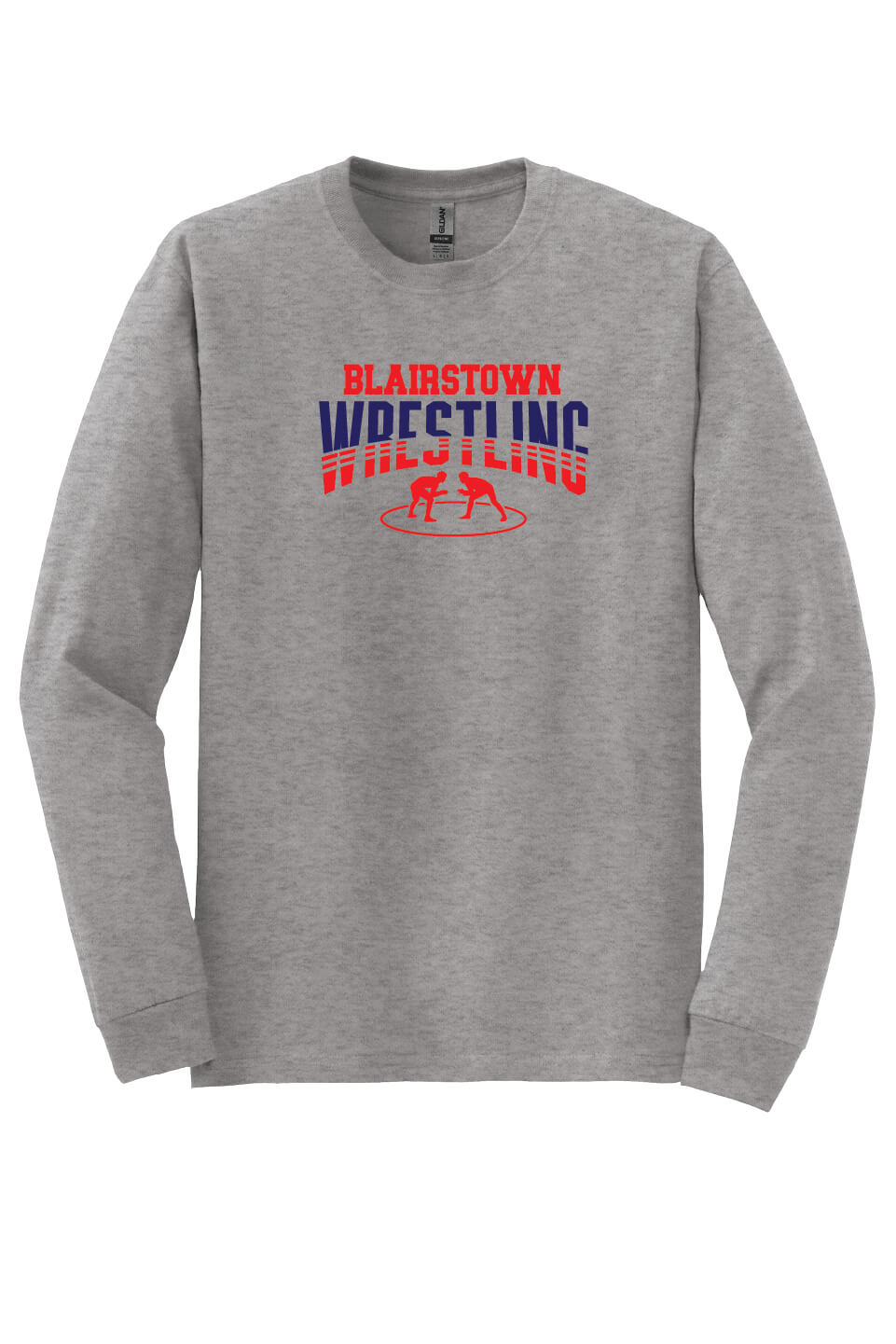 Blairstown Wrestling Long Sleeve T-Shirt gray