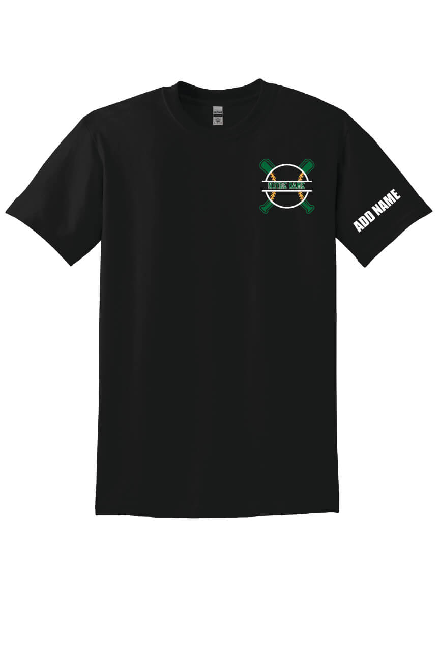 Spartans Baseball Short Sleeve T-Shirt (Youth) black, front