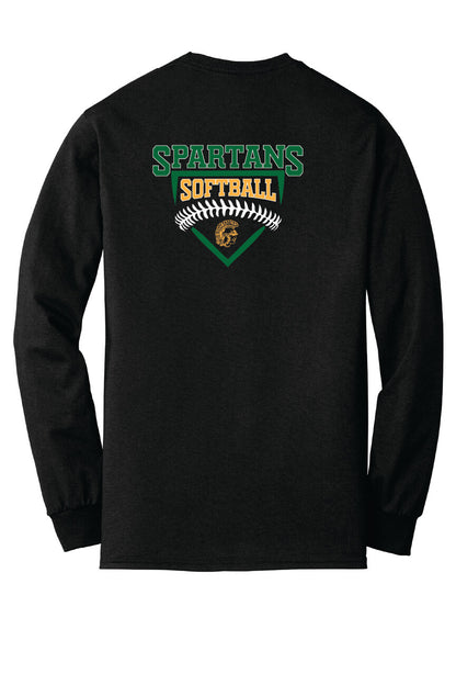 Spartans Softball Long Sleeve T-Shirt black, back