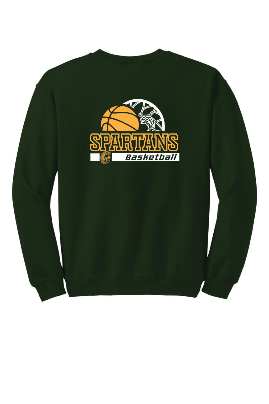 Spartans Basketball Crewneck Sweatshirt green-back