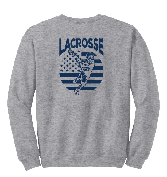 Lacrosse Flag Back Crewneck Sweatshirt Adult