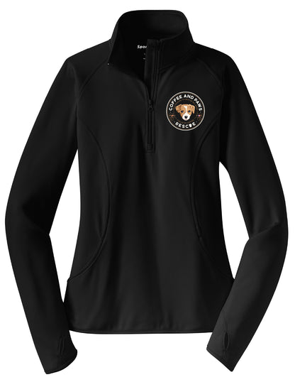 Coffee and paws Ladies Sport Tek 1/4 ZipPullover