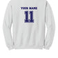 North Warren Basketball Crewneck Sweatshirt (Youth) white, back